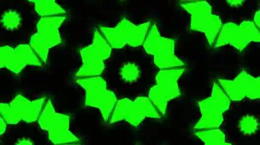 Psikedelik Kaleydoskop Patlaması simetrik kaleydoskop şekilleri patlıyor ve canlı renklerle beatendly döngülerde şekil değiştiriyor
