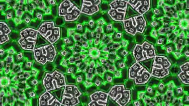 Psikedelik Kaleydoskop Patlaması simetrik kaleydoskop şekilleri patlıyor ve canlı renklerle beatendly döngülerde şekil değiştiriyor