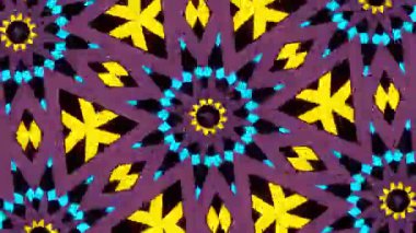 Psikedelik Kaleydoskop Patlaması simetrik kaleydoskop şekilleri patlıyor ve canlı renklerle beatendly döngülerde şekil değiştiriyor