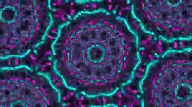 Psikedelik Kaleydoskop Patlaması simetrik kaleydoskop şekilleri patlıyor ve canlı renklerle beatendly döngülerde şekil değiştiriyor