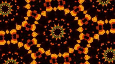 Psikedelik Kaleydoskop Patlaması simetrik kaleydoskop şekilleri patlıyor ve canlı renklerle beatendly döngülerde şekil değiştiriyor