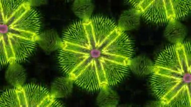 Psikedelik Kaleydoskop Patlaması simetrik kaleydoskop şekilleri patlıyor ve canlı renklerle beatendly döngülerde şekil değiştiriyor