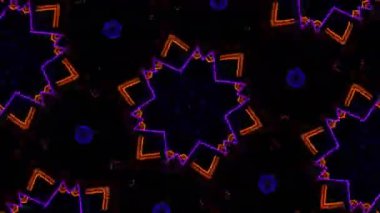 Psikedelik Kaleydoskop Patlaması simetrik kaleydoskop şekilleri patlıyor ve canlı renklerle beatendly döngülerde şekil değiştiriyor