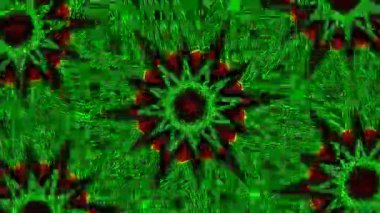 Psikedelik Kaleydoskop Patlaması simetrik kaleydoskop şekilleri patlıyor ve canlı renklerle beatendly döngülerde şekil değiştiriyor