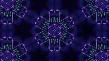 Psikedelik Kaleydoskop Patlaması simetrik kaleydoskop şekilleri patlıyor ve canlı renklerle beatendly döngülerde şekil değiştiriyor