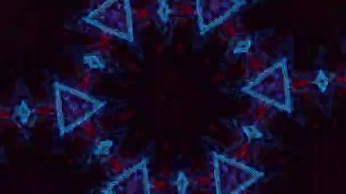 Psikedelik Kaleydoskop Patlaması simetrik kaleydoskop şekilleri patlıyor ve canlı renklerle beatendly döngülerde şekil değiştiriyor