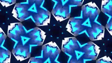 Psikedelik Kaleydoskop Patlaması simetrik kaleydoskop şekilleri patlıyor ve canlı renklerle beatendly döngülerde şekil değiştiriyor