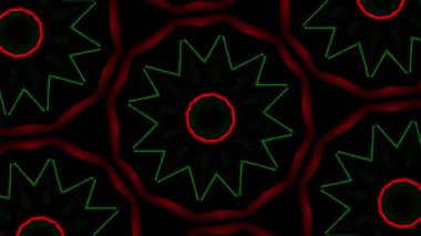 Psikedelik Kaleydoskop Patlaması simetrik kaleydoskop şekilleri patlıyor ve canlı renklerle beatendly döngülerde şekil değiştiriyor