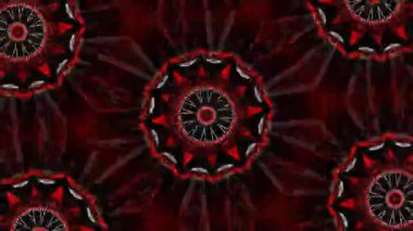 Psikedelik Kaleydoskop Patlaması simetrik kaleydoskop şekilleri patlıyor ve canlı renklerle beatendly döngülerde şekil değiştiriyor