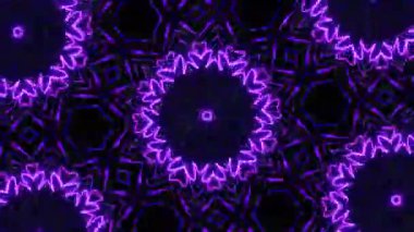 Psikedelik Kaleydoskop Patlaması simetrik kaleydoskop şekilleri patlıyor ve canlı renklerle beatendly döngülerde şekil değiştiriyor