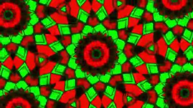 Psikedelik Kaleydoskop Patlaması simetrik kaleydoskop şekilleri patlıyor ve canlı renklerle beatendly döngülerde şekil değiştiriyor