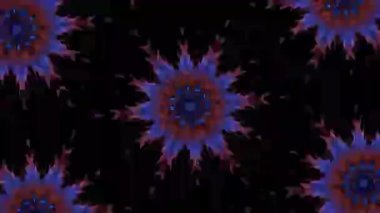 Psikedelik Kaleydoskop Patlaması simetrik kaleydoskop şekilleri patlıyor ve canlı renklerle beatendly döngülerde şekil değiştiriyor