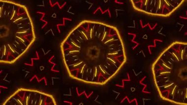 Psikedelik Kaleydoskop Patlaması simetrik kaleydoskop şekilleri patlıyor ve canlı renklerle beatendly döngülerde şekil değiştiriyor