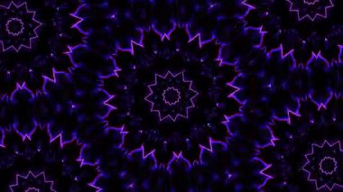 Psikedelik Kaleydoskop Patlaması simetrik kaleydoskop şekilleri patlıyor ve canlı renklerle beatendly döngülerde şekil değiştiriyor