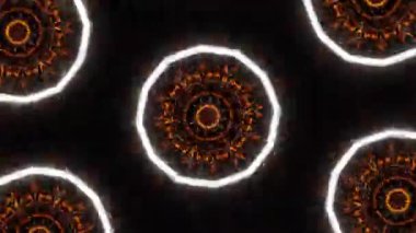 Psikedelik Kaleydoskop Patlaması simetrik kaleydoskop şekilleri patlıyor ve canlı renklerle beatendly döngülerde şekil değiştiriyor