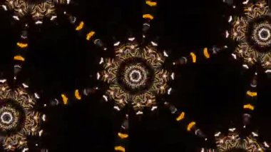 Psikedelik Kaleydoskop Patlaması simetrik kaleydoskop şekilleri patlıyor ve canlı renklerle beatendly döngülerde şekil değiştiriyor