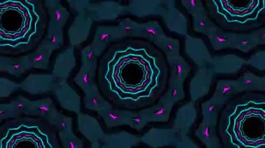 Psikedelik Kaleydoskop Patlaması simetrik kaleydoskop şekilleri patlıyor ve canlı renklerle beatendly döngülerde şekil değiştiriyor