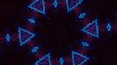 Psikedelik Kaleydoskop Patlaması simetrik kaleydoskop şekilleri patlıyor ve canlı renklerle beatendly döngülerde şekil değiştiriyor