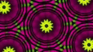 Psikedelik Kaleydoskop Patlaması simetrik kaleydoskop şekilleri patlıyor ve canlı renklerle beatendly döngülerde şekil değiştiriyor