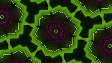 Psikedelik Kaleydoskop Patlaması simetrik kaleydoskop şekilleri patlıyor ve canlı renklerle beatendly döngülerde şekil değiştiriyor
