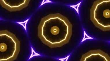 Psikedelik Kaleydoskop Patlaması simetrik kaleydoskop şekilleri patlıyor ve canlı renklerle beatendly döngülerde şekil değiştiriyor