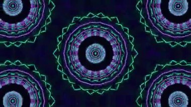 Psikedelik Kaleydoskop Patlaması simetrik kaleydoskop şekilleri patlıyor ve canlı renklerle beatendly döngülerde şekil değiştiriyor