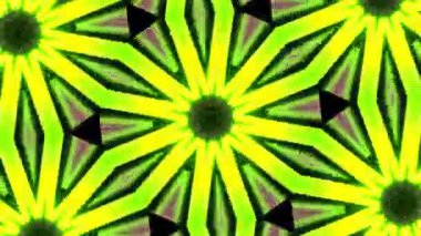 Psikedelik Kaleydoskop Patlaması simetrik kaleydoskop şekilleri patlıyor ve canlı renklerle beatendly döngülerde şekil değiştiriyor