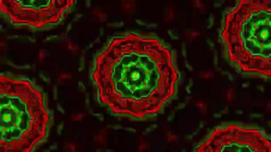 Psikedelik Kaleydoskop Patlaması simetrik kaleydoskop şekilleri patlıyor ve canlı renklerle beatendly döngülerde şekil değiştiriyor