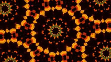 Psikedelik Kaleydoskop Patlaması simetrik kaleydoskop şekilleri patlıyor ve canlı renklerle beatendly döngülerde şekil değiştiriyor