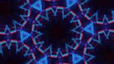 Psikedelik Kaleydoskop Patlaması simetrik kaleydoskop şekilleri patlıyor ve canlı renklerle beatendly döngülerde şekil değiştiriyor