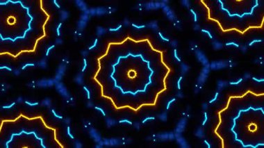 Psikedelik Kaleydoskop Patlaması simetrik kaleydoskop şekilleri patlıyor ve canlı renklerle beatendly döngülerde şekil değiştiriyor