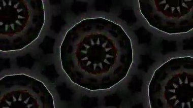 Psikedelik Kaleydoskop Patlaması simetrik kaleydoskop şekilleri patlıyor ve canlı renklerle beatendly döngülerde şekil değiştiriyor