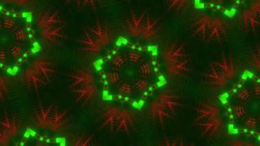 Psikedelik Kaleydoskop Patlaması simetrik kaleydoskop şekilleri patlıyor ve canlı renklerle beatendly döngülerde şekil değiştiriyor