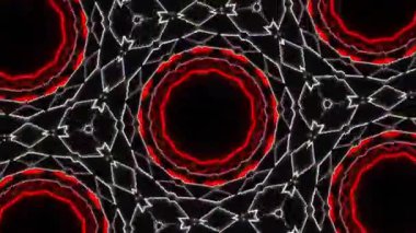 Psikedelik Kaleydoskop Patlaması simetrik kaleydoskop şekilleri patlıyor ve canlı renklerle beatendly döngülerde şekil değiştiriyor