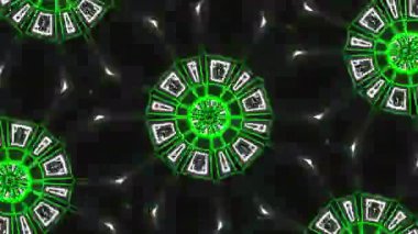 Psikedelik Kaleydoskop Patlaması simetrik kaleydoskop şekilleri patlıyor ve canlı renklerle beatendly döngülerde şekil değiştiriyor