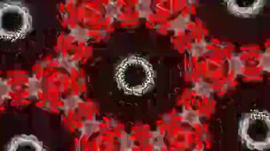 Psikedelik Kaleydoskop Patlaması simetrik kaleydoskop şekilleri patlıyor ve canlı renklerle beatendly döngülerde şekil değiştiriyor