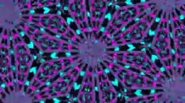 Psikedelik Kaleydoskop Patlaması simetrik kaleydoskop şekilleri patlıyor ve canlı renklerle beatendly döngülerde şekil değiştiriyor