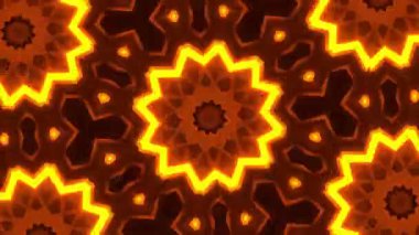 Psikedelik Kaleydoskop Patlaması simetrik kaleydoskop şekilleri patlıyor ve canlı renklerle beatendly döngülerde şekil değiştiriyor