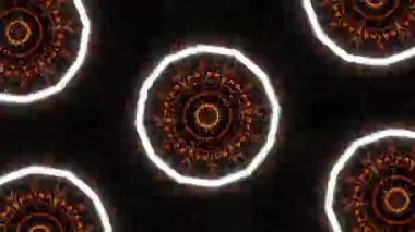 Psikedelik Kaleydoskop Patlaması simetrik kaleydoskop şekilleri patlıyor ve canlı renklerle beatendly döngülerde şekil değiştiriyor