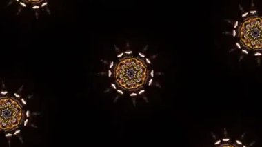 Psikedelik Kaleydoskop Patlaması simetrik kaleydoskop şekilleri patlıyor ve canlı renklerle beatendly döngülerde şekil değiştiriyor