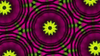 Psikedelik Kaleydoskop Patlaması simetrik kaleydoskop şekilleri patlıyor ve canlı renklerle beatendly döngülerde şekil değiştiriyor