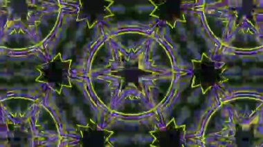 Psikedelik Kaleydoskop Patlaması simetrik kaleydoskop şekilleri patlıyor ve canlı renklerle beatendly döngülerde şekil değiştiriyor