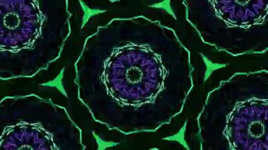 Psikedelik Kaleydoskop Patlaması simetrik kaleydoskop şekilleri patlıyor ve canlı renklerle beatendly döngülerde şekil değiştiriyor