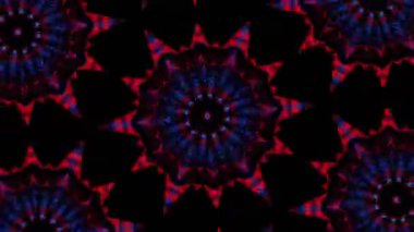 Psikedelik Kaleydoskop Patlaması simetrik kaleydoskop şekilleri patlıyor ve canlı renklerle beatendly döngülerde şekil değiştiriyor