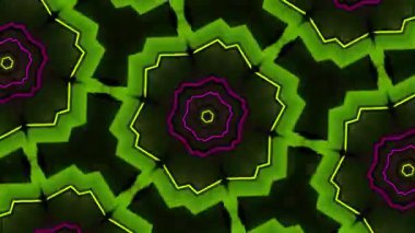 Psikedelik Kaleydoskop Patlaması simetrik kaleydoskop şekilleri patlıyor ve canlı renklerle beatendly döngülerde şekil değiştiriyor