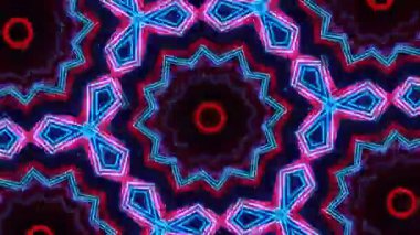 Psikedelik Kaleydoskop Patlaması simetrik kaleydoskop şekilleri patlıyor ve canlı renklerle beatendly döngülerde şekil değiştiriyor