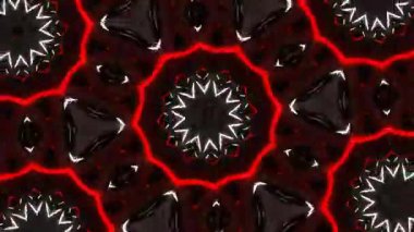 Psikedelik Kaleydoskop Patlaması simetrik kaleydoskop şekilleri patlıyor ve canlı renklerle beatendly döngülerde şekil değiştiriyor