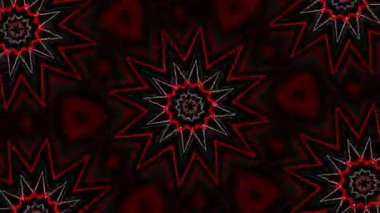 Psikedelik Kaleydoskop Patlaması simetrik kaleydoskop şekilleri patlıyor ve canlı renklerle beatendly döngülerde şekil değiştiriyor