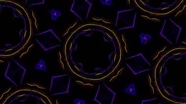 Psikedelik Kaleydoskop Patlaması simetrik kaleydoskop şekilleri patlıyor ve canlı renklerle beatendly döngülerde şekil değiştiriyor