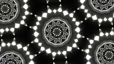 Psikedelik Kaleydoskop Patlaması simetrik kaleydoskop şekilleri patlıyor ve canlı renklerle beatendly döngülerde şekil değiştiriyor